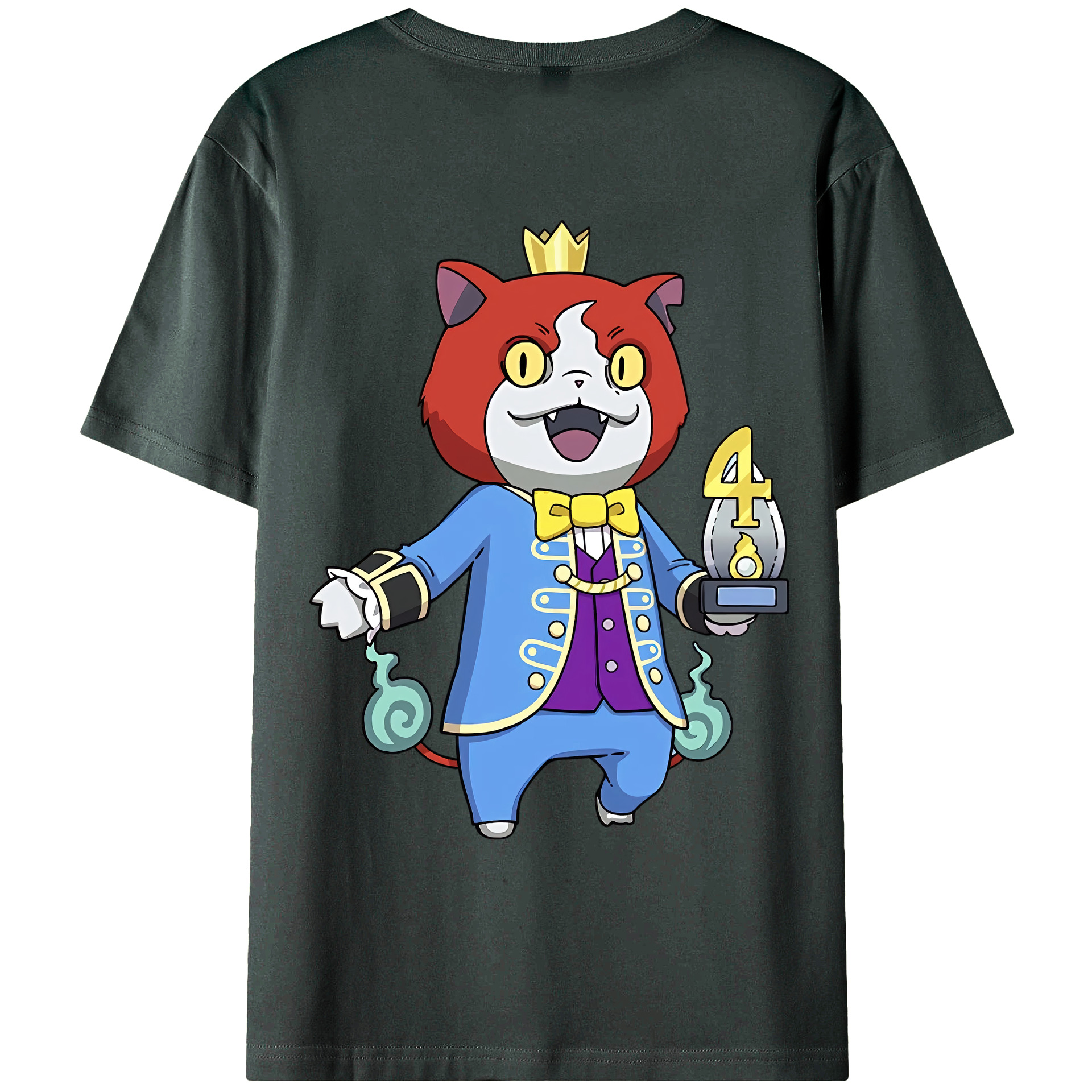 （画像用） 妖怪ウォッチ Yo-kai Watch 綿100％ メンズ半袖Tシャツ（バックプリント） 通気性
